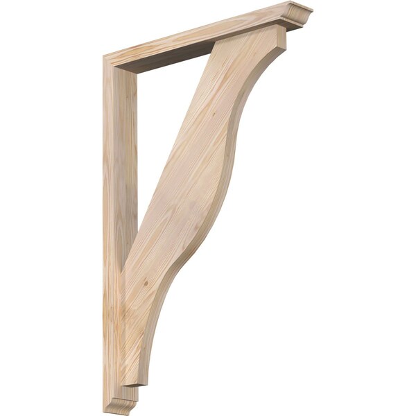 Ekena Millwork Funston Traditional Smooth Bracket w/ Offset Brace, Douglas Fir, 3 1/2"W x 24"D x 36"H BKT0402X24X36FST01SDF - main